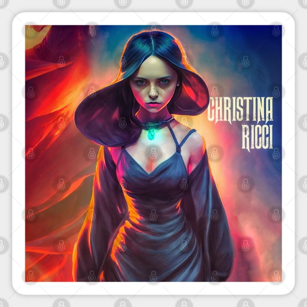 Christina Ricci Sticker by Cesar Giovani Imagery